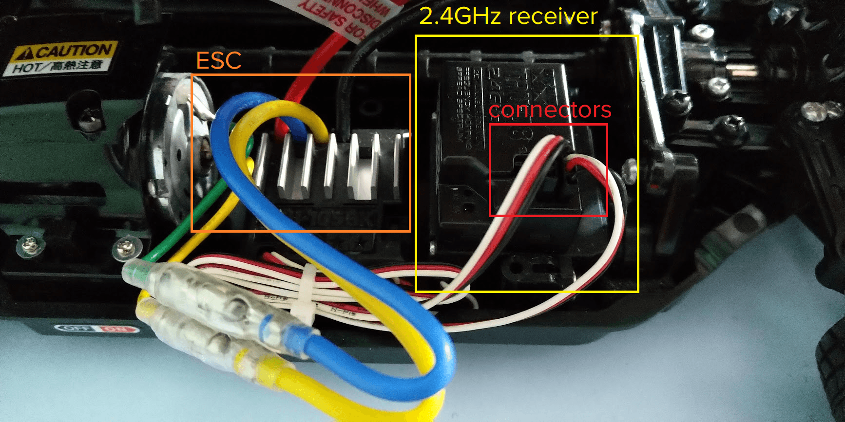 Photo of my ESC and wireless receiver